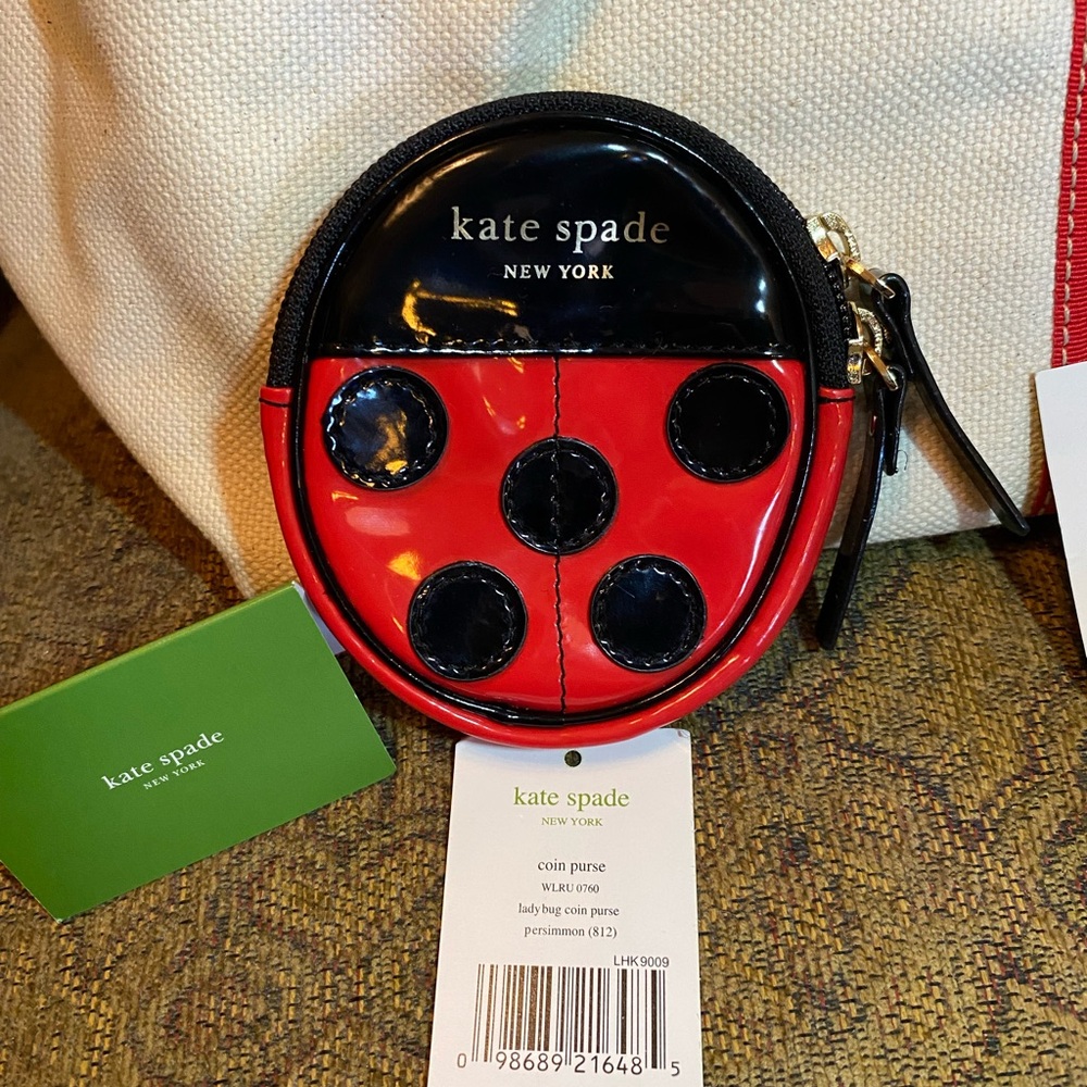 Kate Spade Red And Cream Tote With Ladybug Design 🐞 - Picture 2 of 7